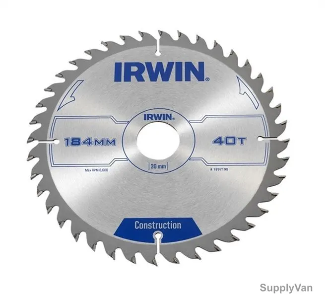 Irwin Circular Saw Blade, 1897198, 184x30MM, 40 Teeth