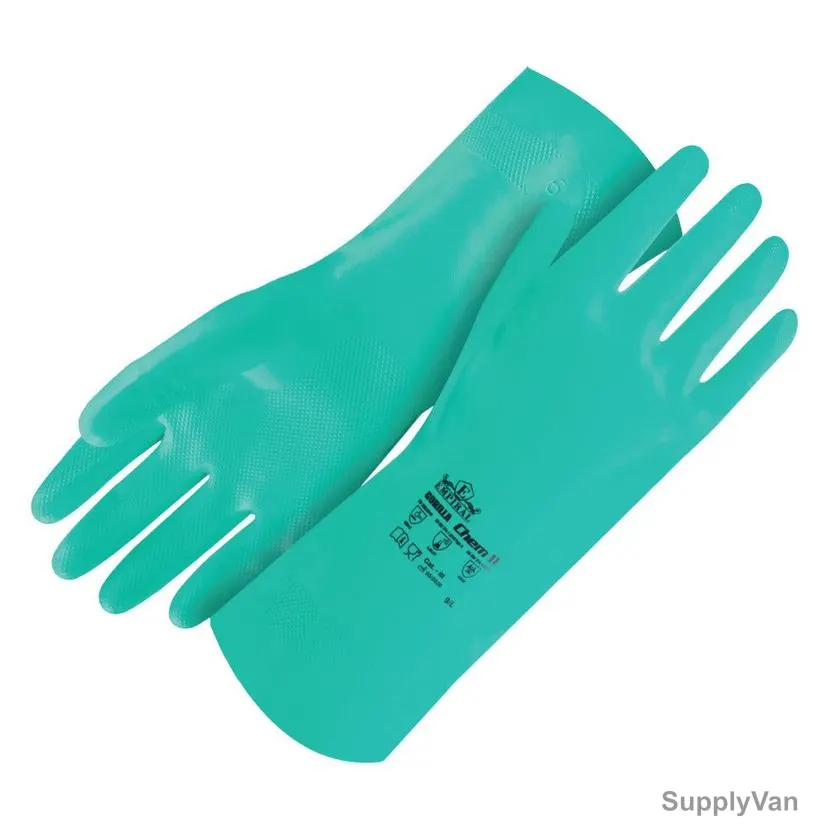 Empiral Nitrile Coated Gloves, Gorilla Chem II, Nitrile, XL, Green