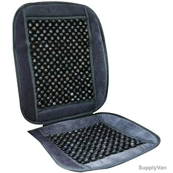 Lp Wood Beaded Car Seat Cushion, Grey