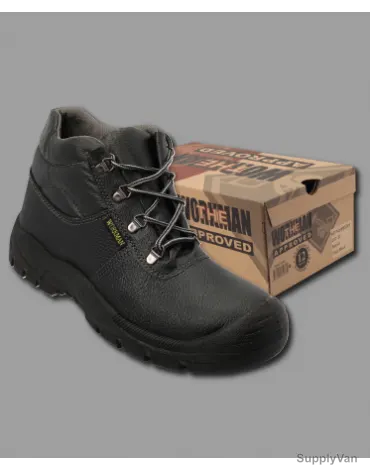 Workman Safety Shoes, Size45, Black, High Ankle