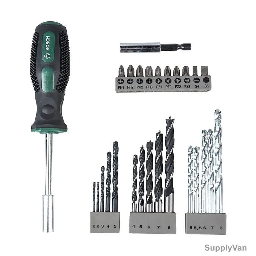 Bosch Drill and Screwdriver Bit Set, 2607017201, 27 Pcs/Set