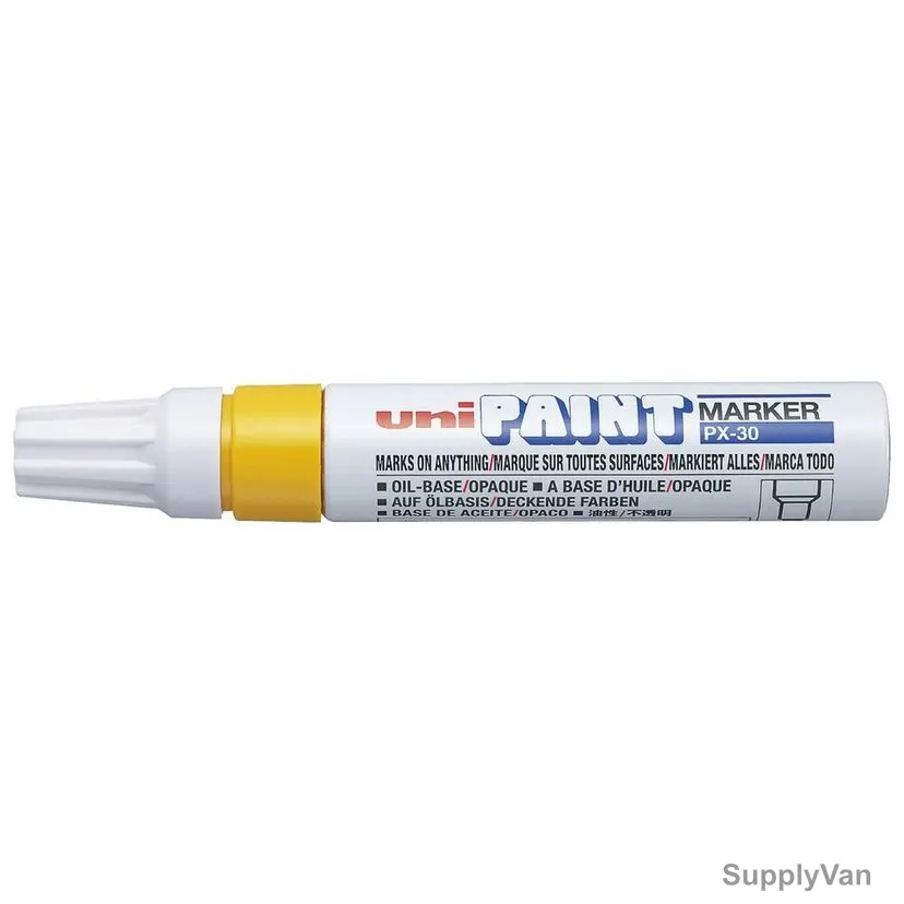 Uni-Ball Chisel Tip Paint Marker, PX30-YW, 5.0MM Tip Size, Yellow, 12 Pcs/Pack