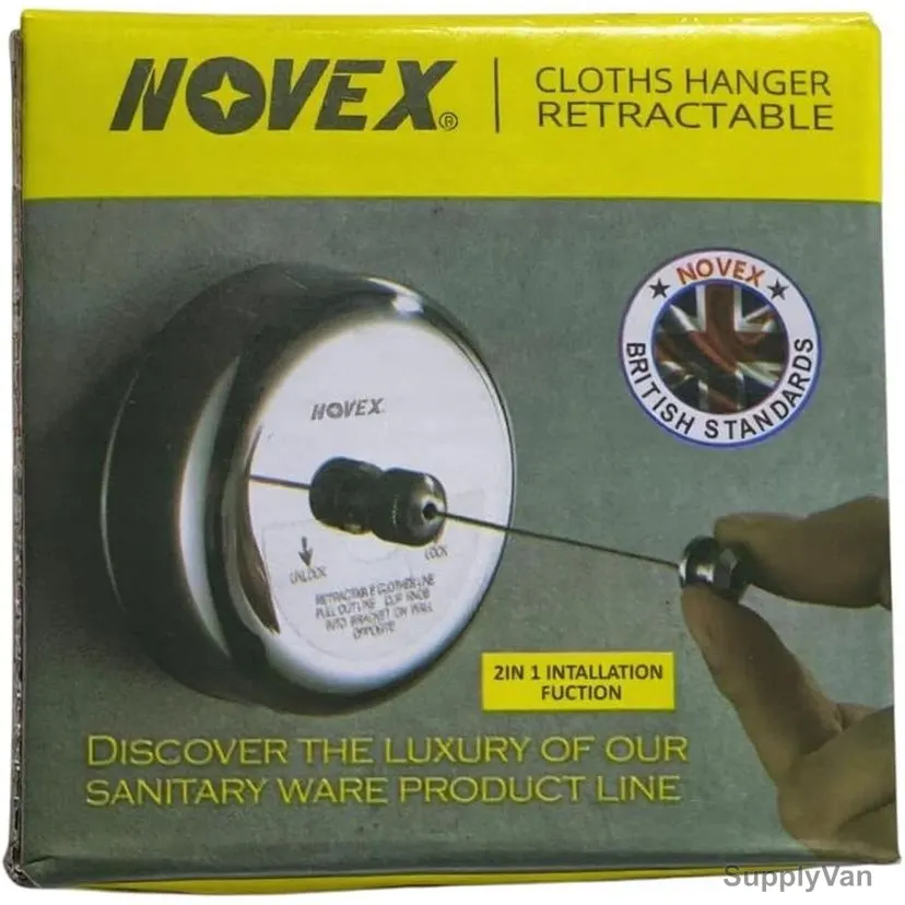 Novex Retractable Clothesline, NSBF-CHR-001, SS304 Stainless Steel, 2.8 Mtrs Length, Silver — image 1