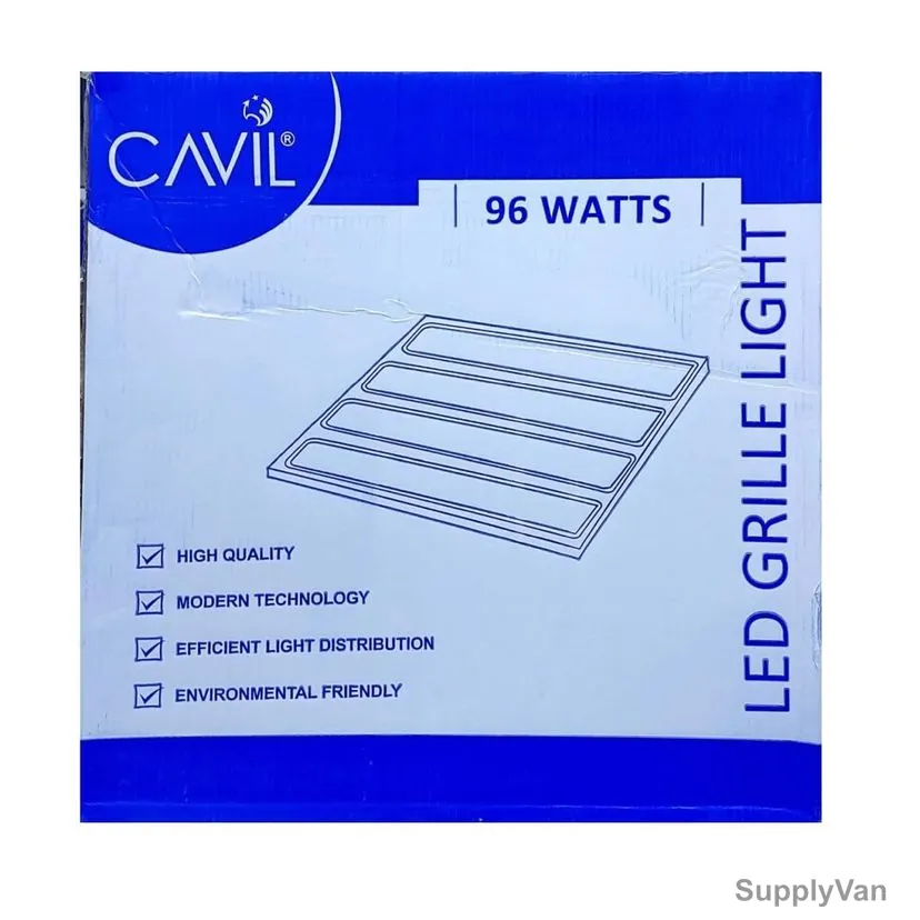 Cavil LED Grille Light, CPLED-G6060-5P-UTH, 96W, 6500K, Cool Daylight, 5 Pcs/Pack — image 1