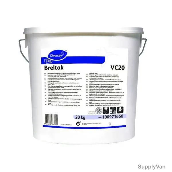 Diversey Breltak VC20 Defoamed Powdered Caustic Detergent, 100971650, 20 Kg