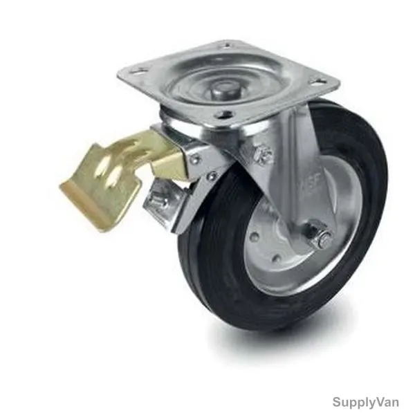 NSF Germany Brake Plate Caster, 403200, Medium Duty, 20CM, 450KG