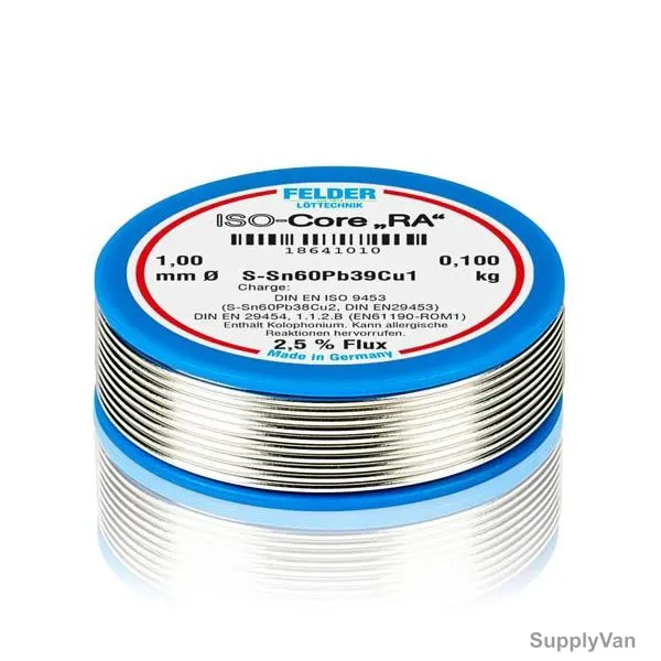Felder Soft Soldering Wire, 18401010, Iso-Core RA, 1MM Dia, 100GM — image 1