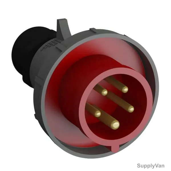 ABB Pin and Sleeve Plug, 416BP6W, 5 Pole, 16A, Red and Grey