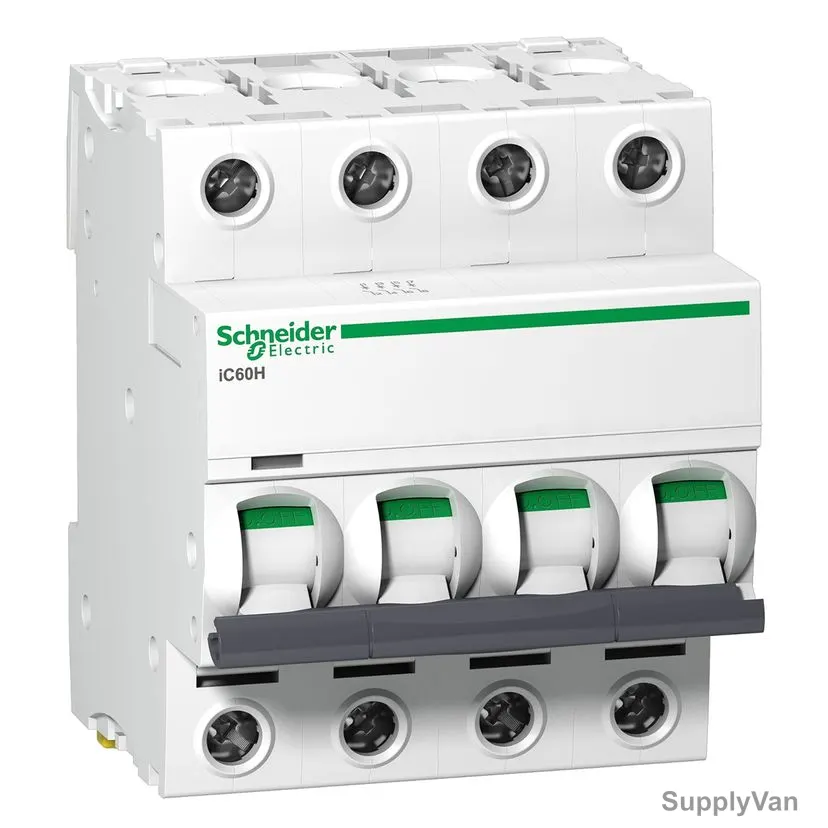 Schneider Electric iC60H Miniature Circuit Breaker, A9F54463, 4P, Curve, C, 63A