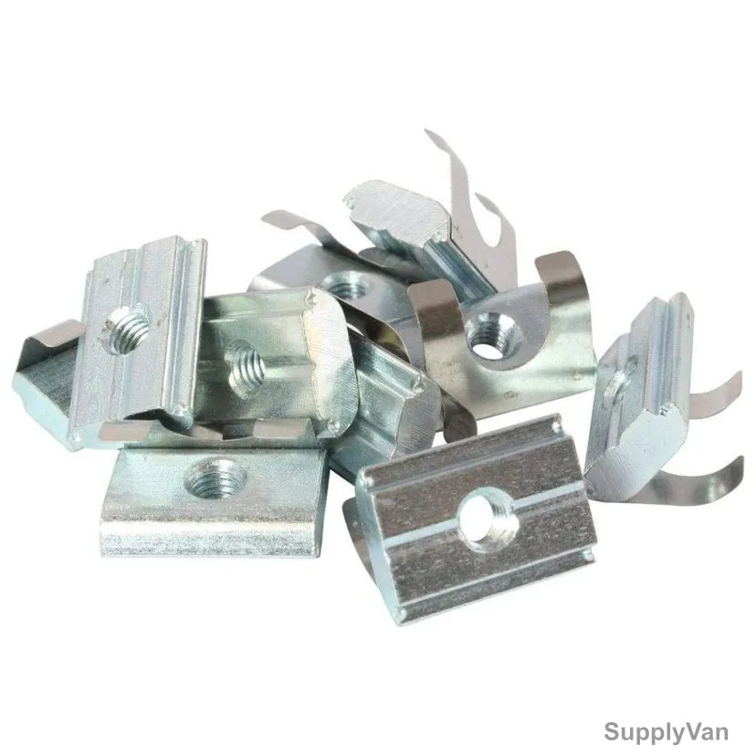 Extrusion T-Spring Nut, 30-40 Series, Stainless Steel, M5, PK10