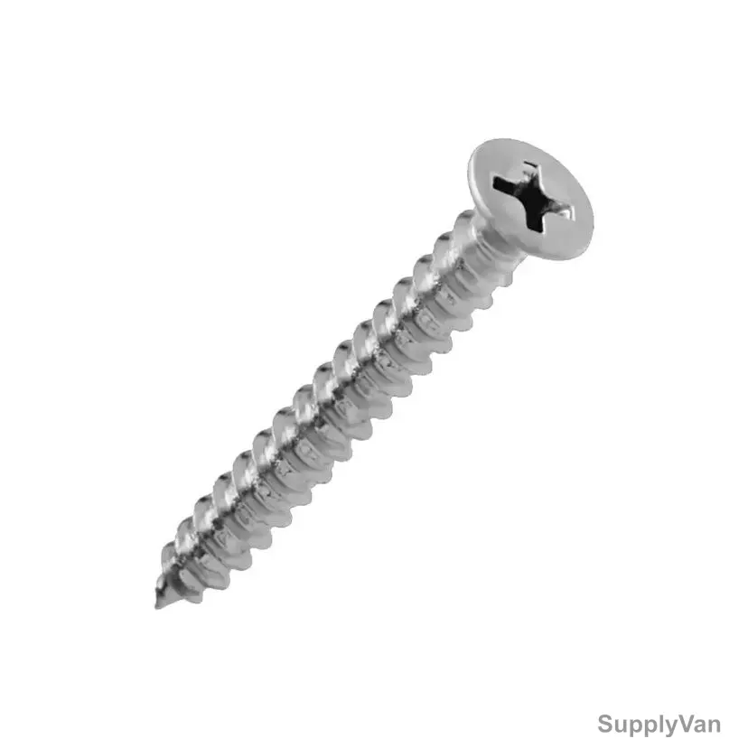 Self Tapping Screw, Zinc Plated, Countersunk Head, M8 Thread Dia x 1 Inch Length, 1000 Pcs/Pack