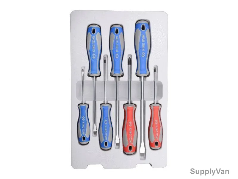 Kingtony Slotted and Phillips Screwdriver Set, 30117MR, 7Pcs