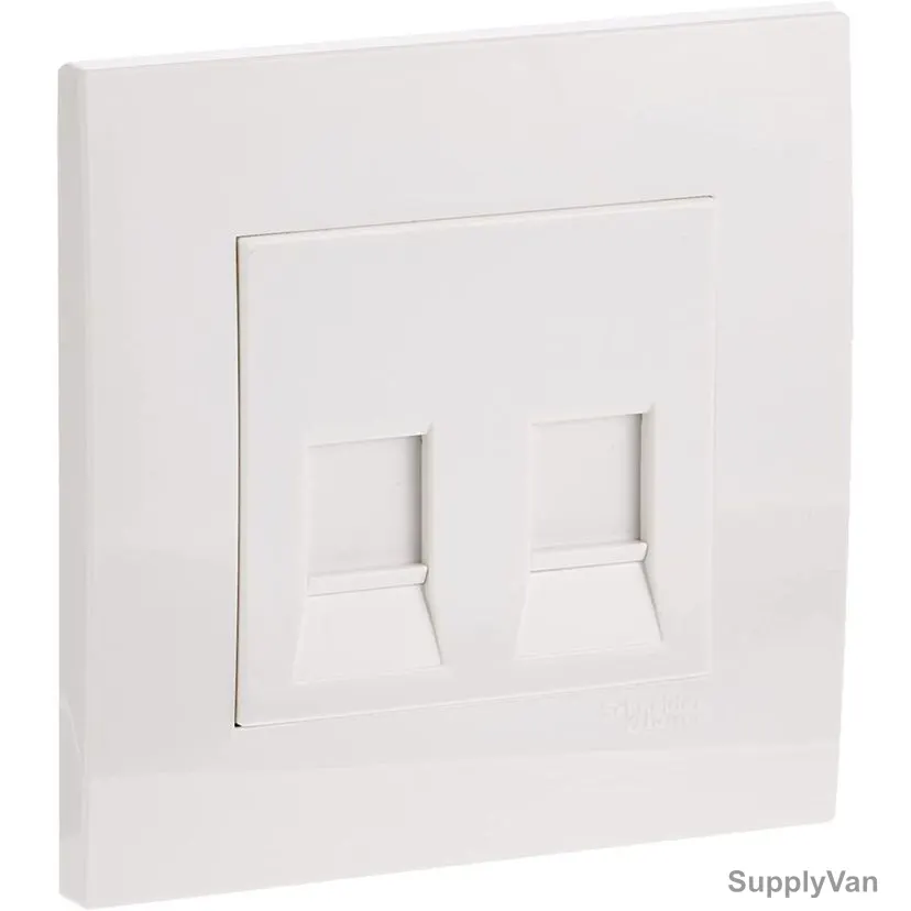 Schneider Electric Electrical Wall Plate With Shutter, KB32RJK, Vivace, 2 Gang, White — image 1