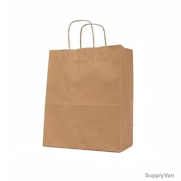 The Paperpack Paper Bag With Twisted Handle, 23CM Length x 12CM Width x 28CM Height, Brown, 50 Pcs/Pack — image 1
