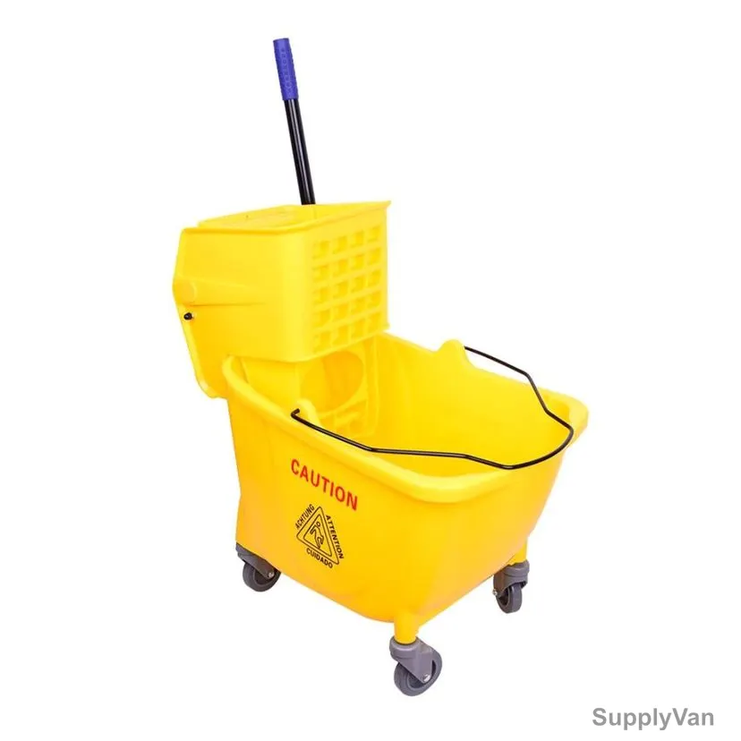 Heavy Duty Mop Bucket With Side Press Wringer, BT03Y-4, Plastic, 32 Ltrs, Yellow