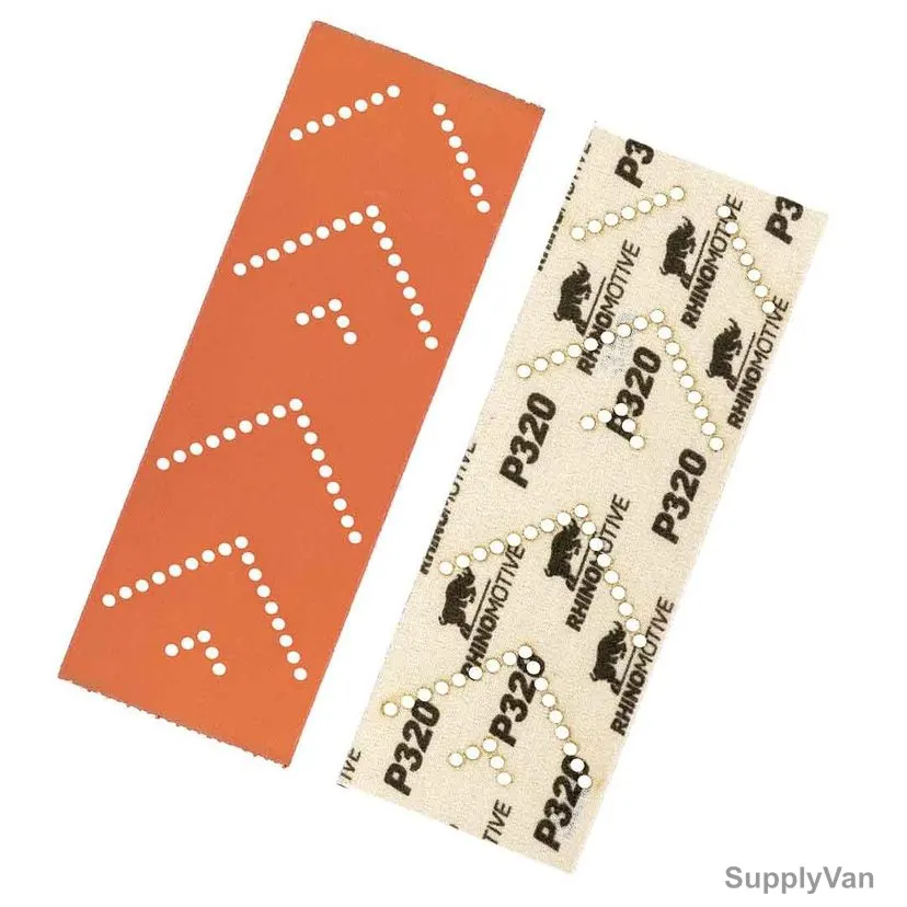 Rhinomotive Extreme+ Sandpaper Sheet, R1525, 70MM x 198MM, P320, Orange, 55 Pcs/Box — image 1