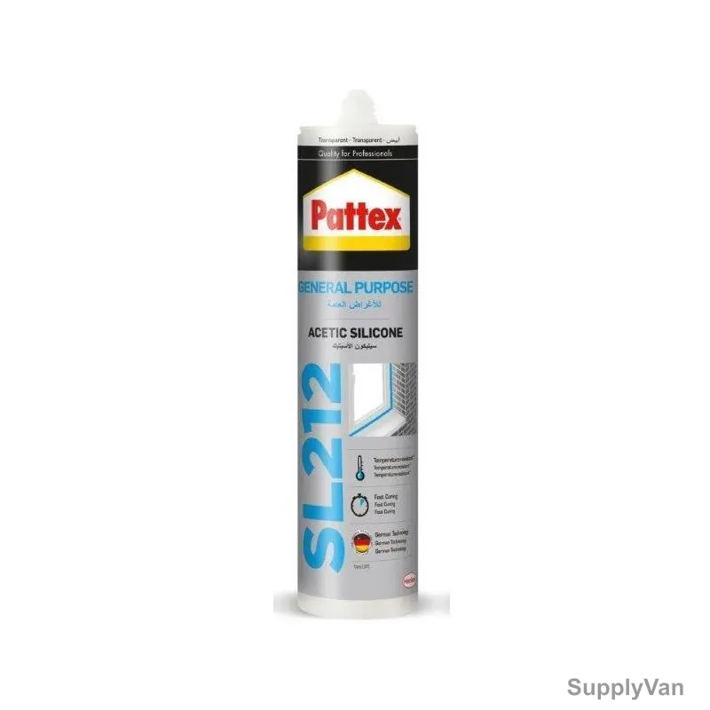 Pattex General Purpose Silicone Sealant, GP-SL212, 280ML, Transparent, 24 Pcs/Pack