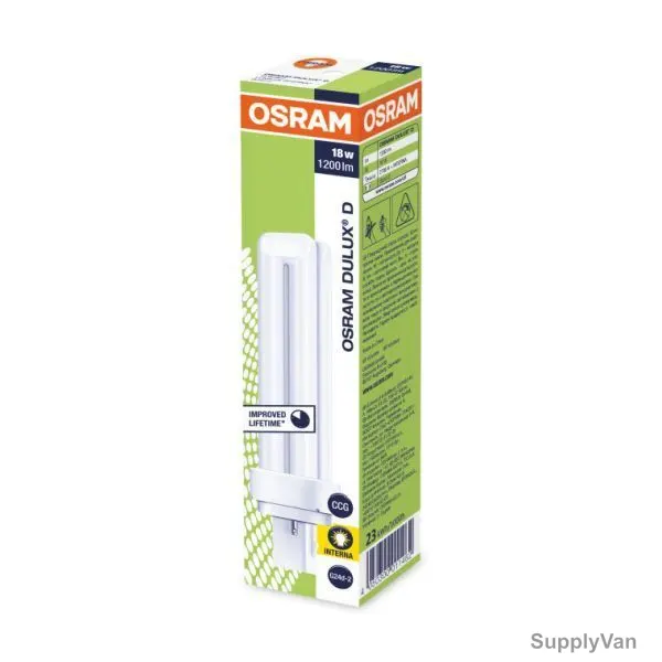 Osram Compact Fluorescent Lamp, Dulux D, 18W, White