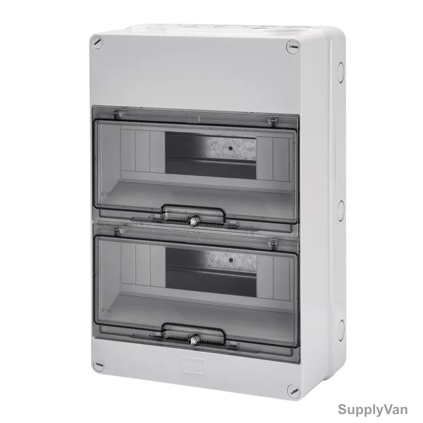 Gewiss Surface Mounted Enclosure, GW40007, IP55, 250x375x135mm, Light Grey