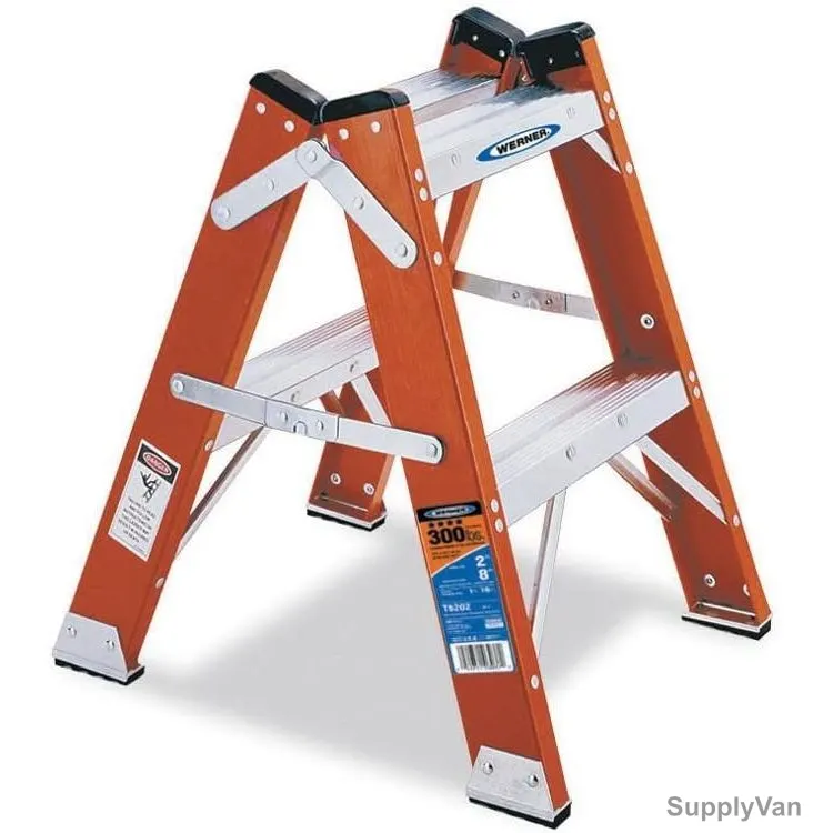 Werner Double Sided Step Ladder, T6202, Fiberglass, 2 Feet Height, 136 Kg Weight Capacity — image 1