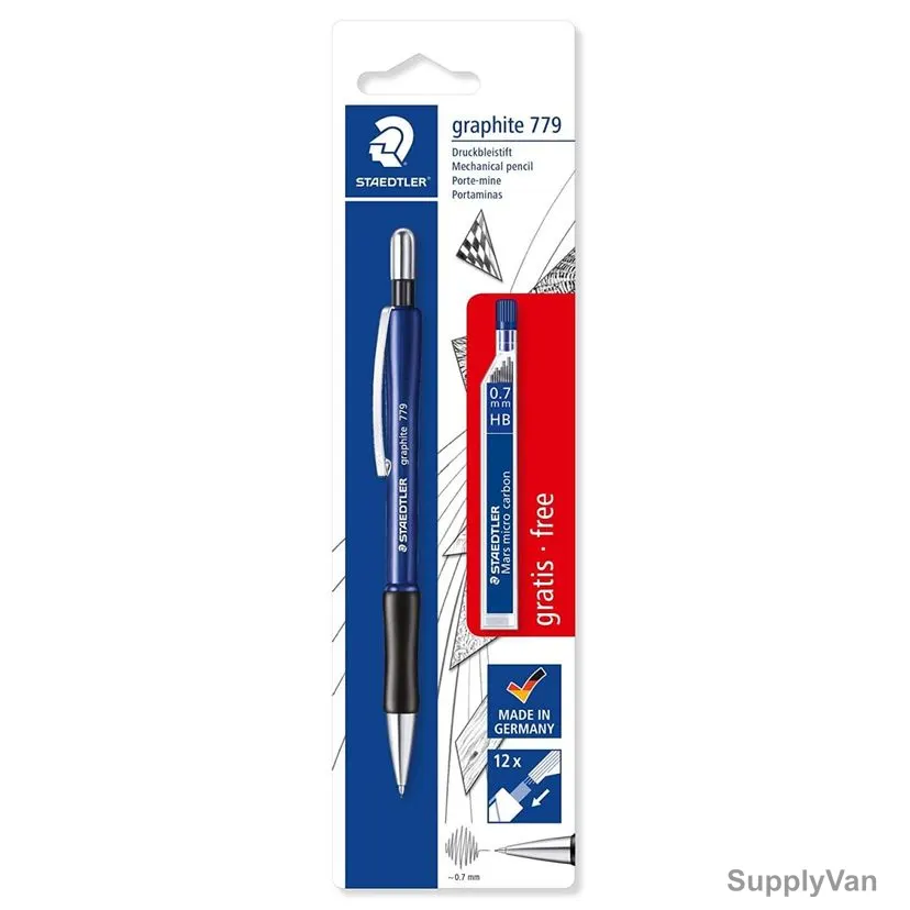Staedtler Graphite Mechanical Pencil With Lead, ST-779-7ABK25D, 0.7MM Tip Size, Blue, 13 Pcs/Set — image 1