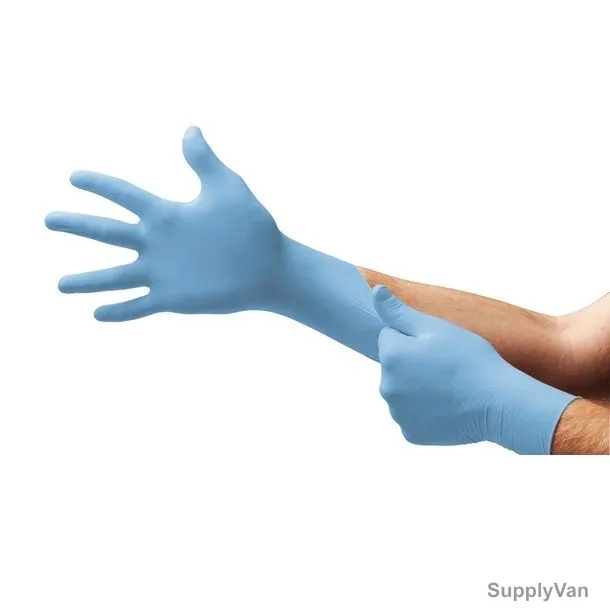Ansell Safety Gloves, 92-670, TouchNTuff, Nitrile, 240MM Length, L, Light Blue, 100 Pcs/Pack — image 1
