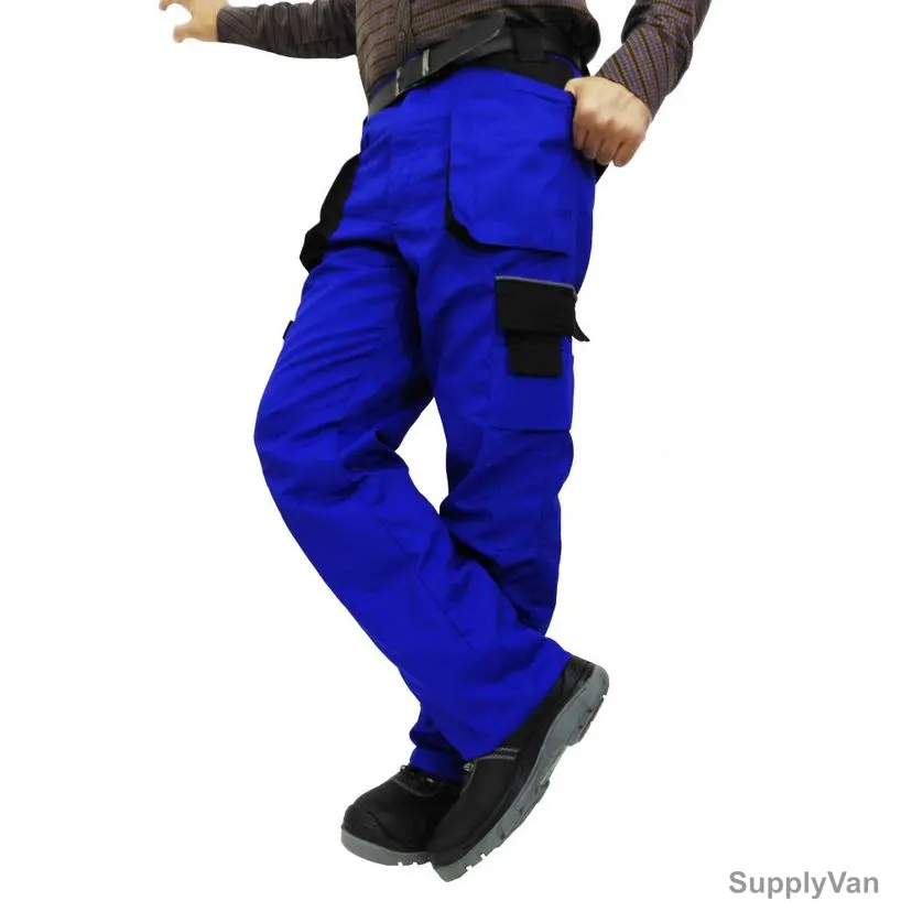 Empiral Cargo Pants, E119782801, Polyester and Cotton, 4XL, Royal Blue and Black