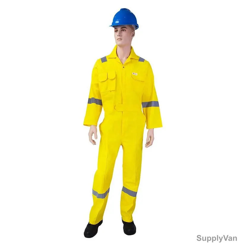 Empiral Safety Coverall, Comfort C, 100% Cotton, 2XL, Yellow
