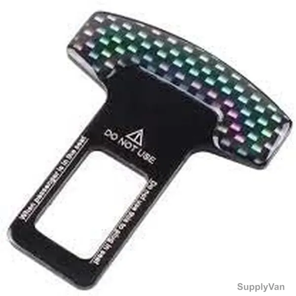 Carbon Fiber Car Seat Belt Clip, Aluminum Alloy, Black, 2 Pcs/Pack — image 1