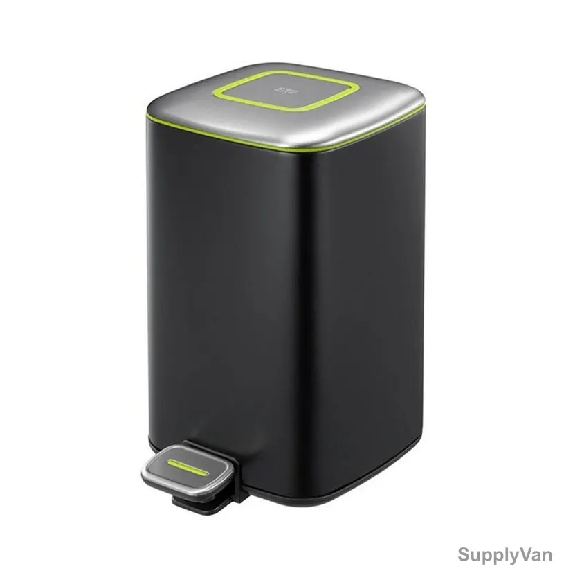 Eko Pedal Trash Bin, SS71K-9, Stainless Steel, 9 Ltrs, Black