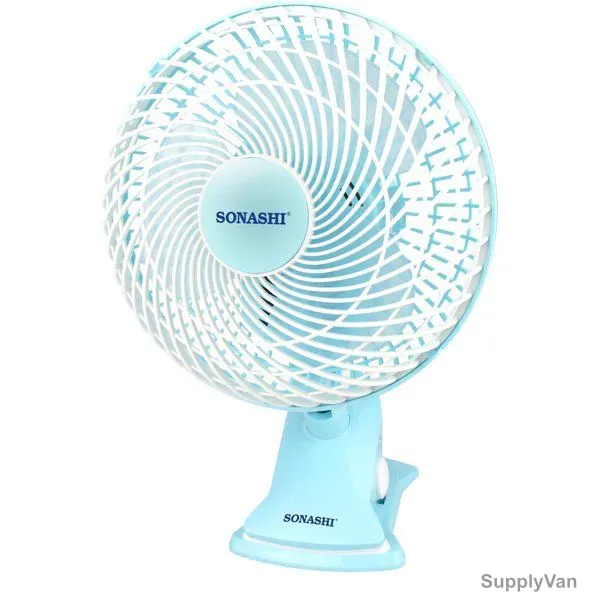 Sonashi 3 In 1 Clip-Desk and Wall Fan, SF-8009CN, 7 Inch, 22W, Blue