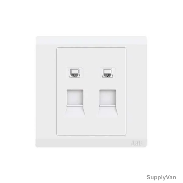 Abb Data Socket Outlet, BL332, lnora, 2 Gang, RJ45, Cat 5e, White — image 1