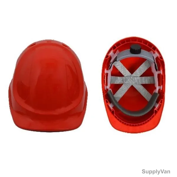 Vaultex Safety Helmet With Ratchet Suspension, ABS2, Red