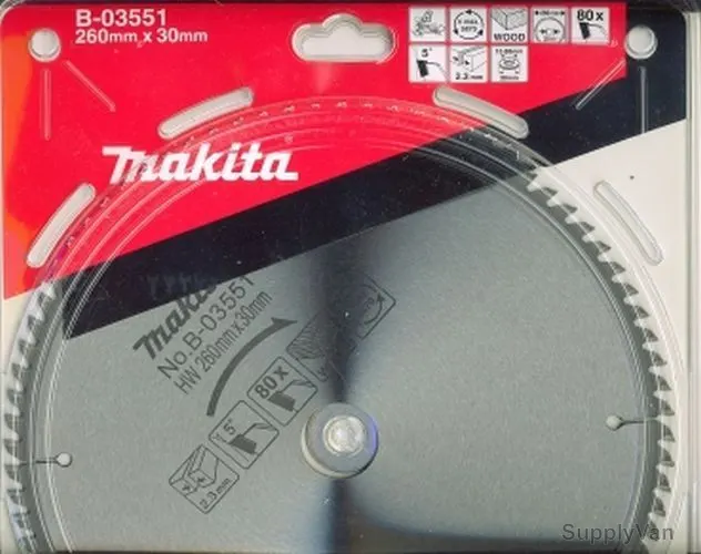 Makita Circular Saw Blade, B-03551, 260x30MM, 80 Teeth
