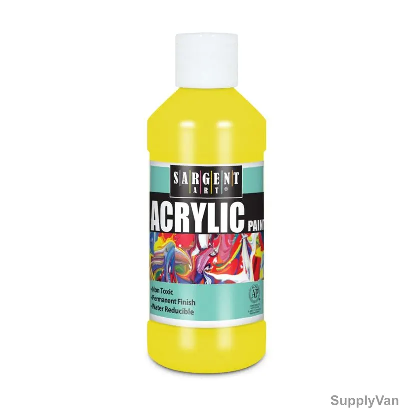 Sargent Art Acrylic Paint, SA22-2302, 8 Oz, Yellow