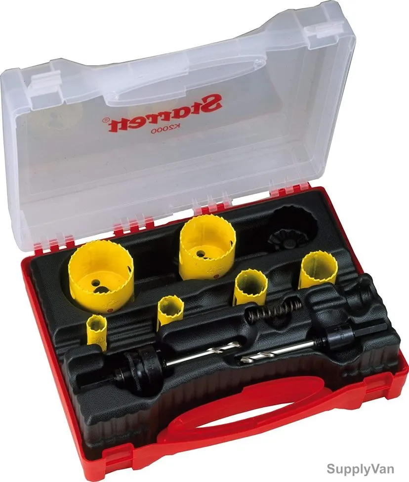 Starrett Hole Saw Kit, KFC14021, High Speed Steel, 16-76MM, Yellow, 14PCS