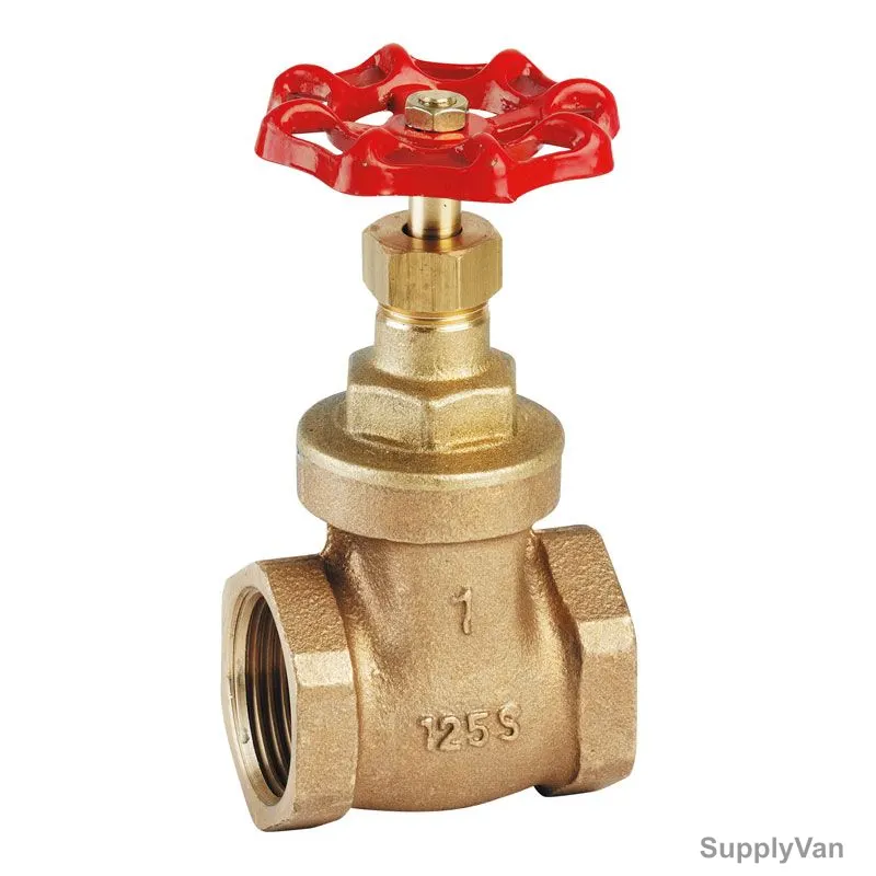 Rubinetterie Threaded Gate Valve, Brass, 4 Inch