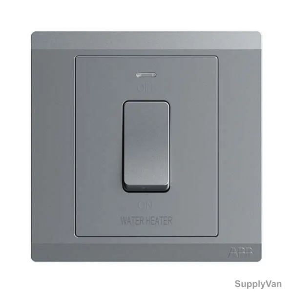 Abb DP Switch With Neon, BL171WH-G, Inora, 1 Gang, 1 Way, 20AX, Classic Grey — image 1