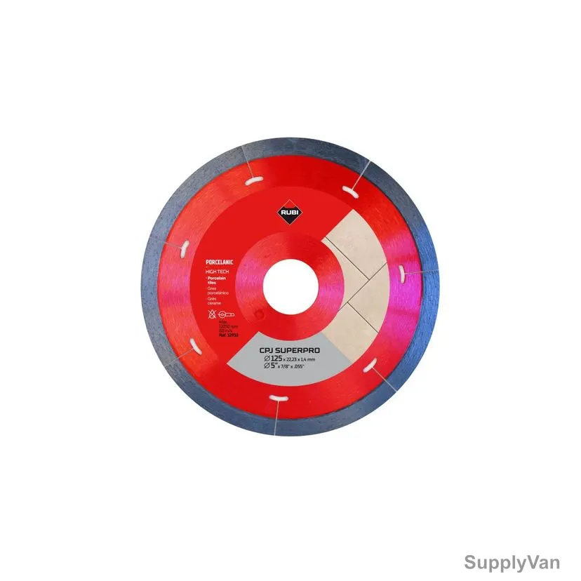 Rubi Porcelain Tiles Diamond Blade, 32933, CPJ Superpro, 125MM Dia