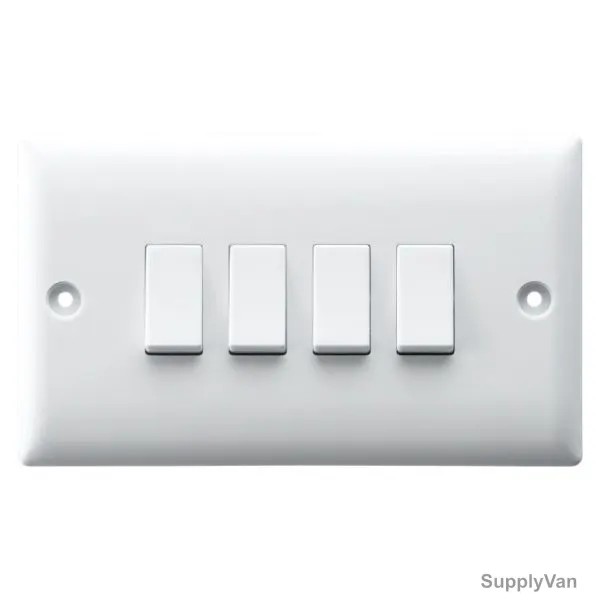 RR Switch Plate, W1021, 4 Gang, 10A