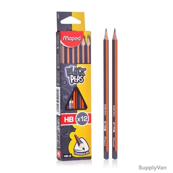 Maped HB Pencil In Box, MD-850021, Black'Peps, Black, 12 Pcs/Pack