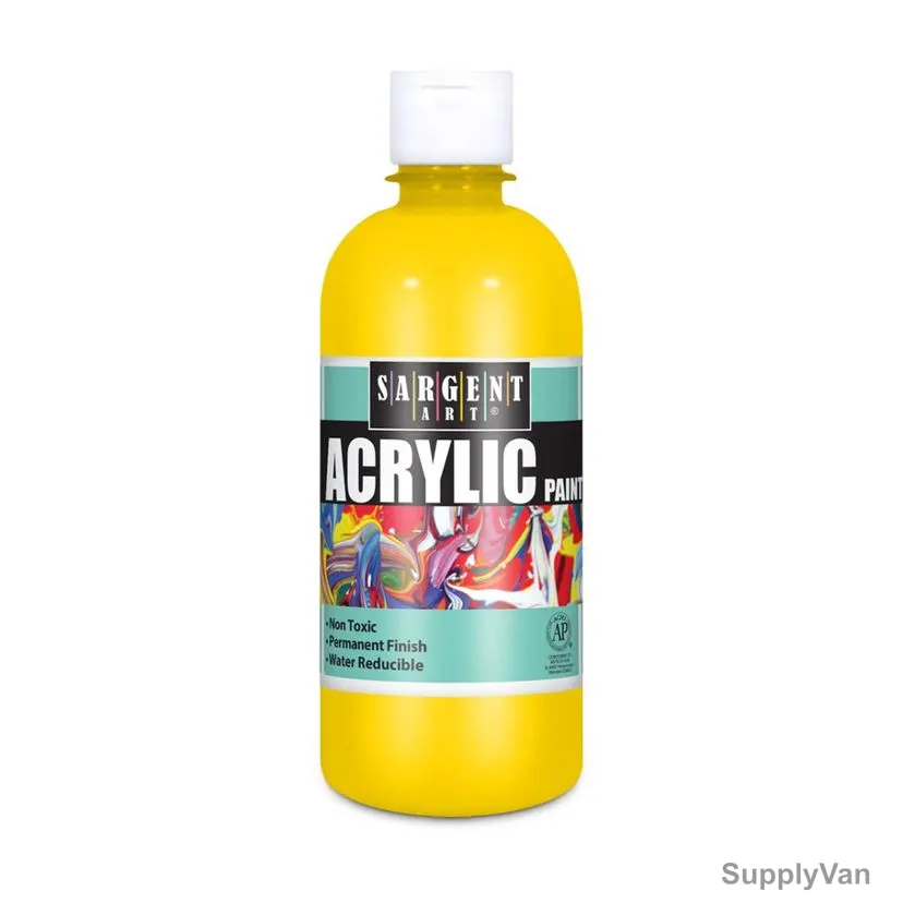 Sargent Art Acrylic Paint, SA24-2402, 16 Oz, Spectral Yellow
