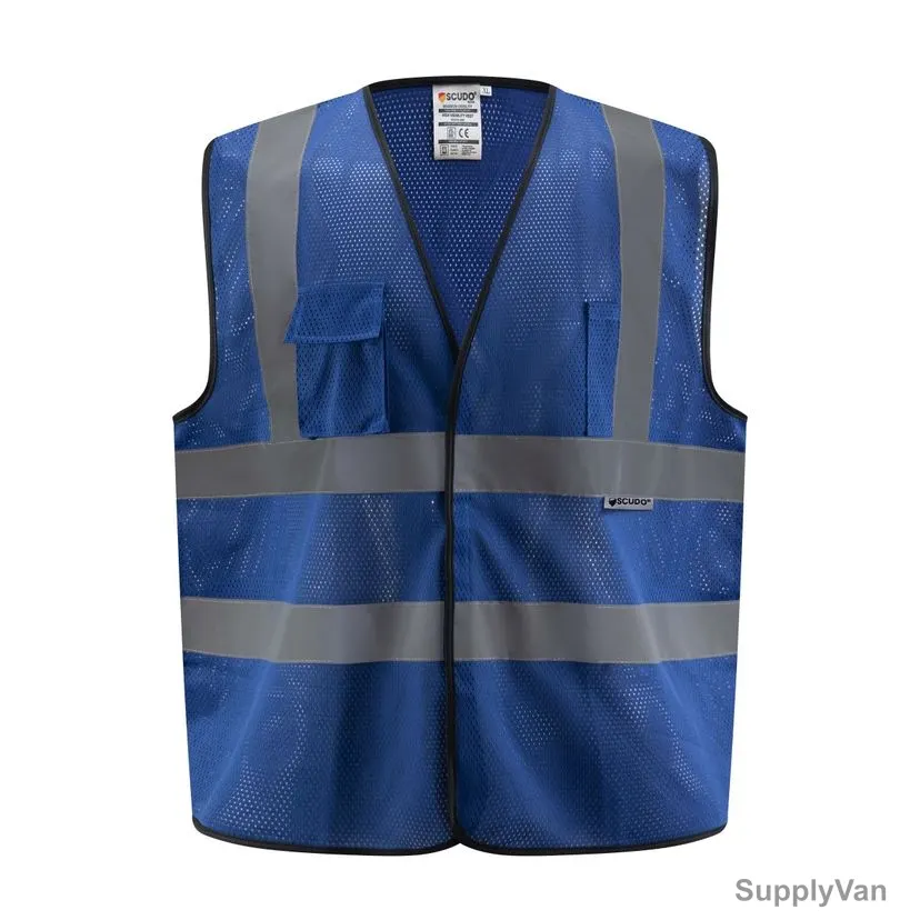 Scudo Nova Safety Vest, NV2032, Polyester, 2XL, Blue