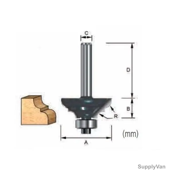 Makita Classic Ogee Router Bit, D-11617, 31.8x14.28MM