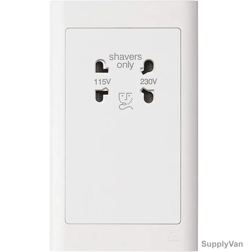 Mk Shaver Socket, MV701WHI, Essential, Polycarbonate, 115-230V, White — image 1