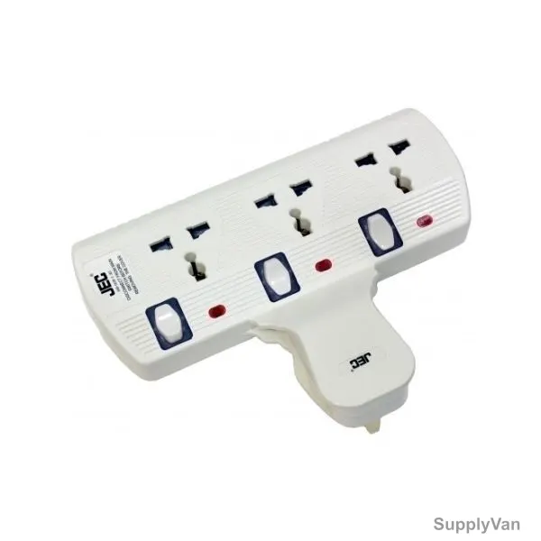 JEC 3 Way Extension Socket, EAD-5638-3, White