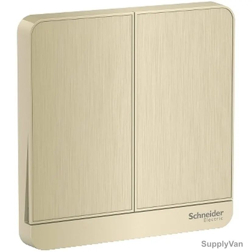 Schneider Electric Electrical Switch, E8332L2-GH, AvatarOn, 2 Gang, 16AX, 250VAC, Metal Gold Hairline