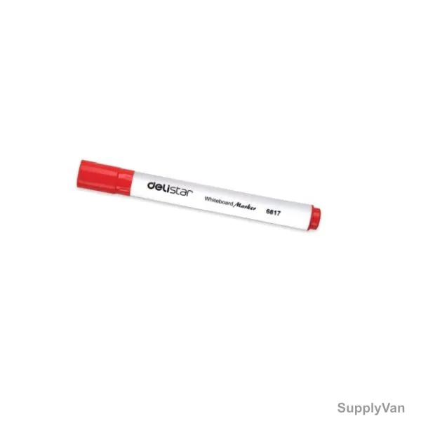 Deli Whiteboard Marker, E6817A, 2MM, Red, 12 Pcs/Pack