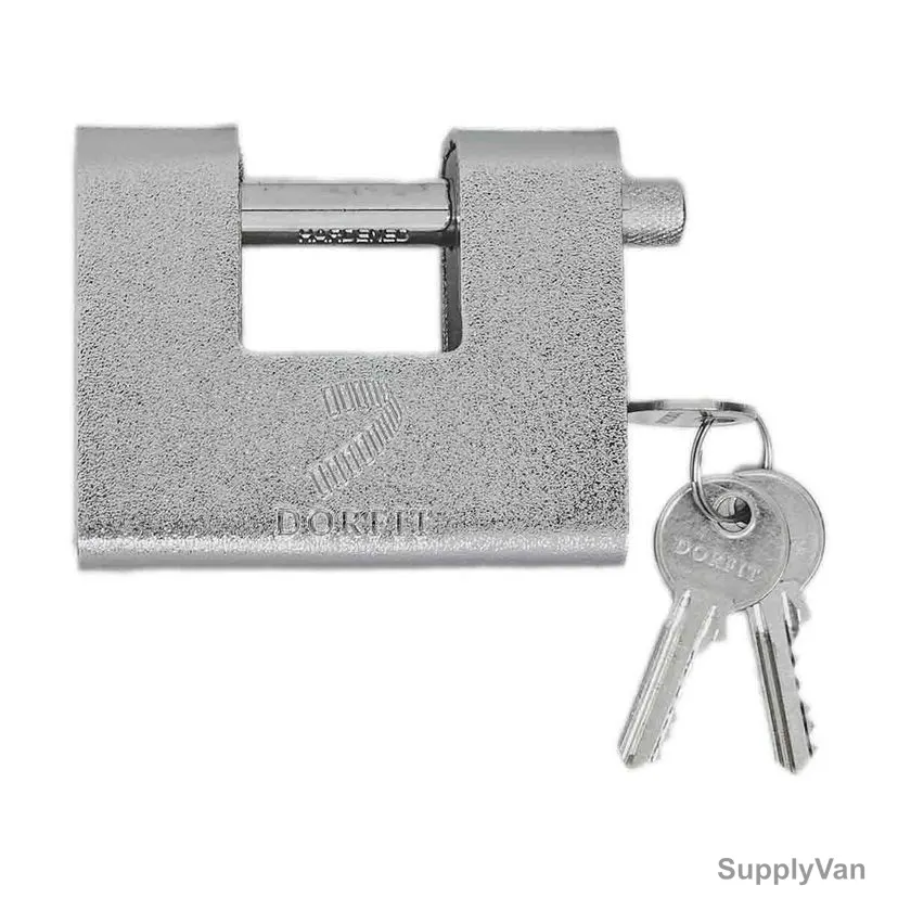Dorfit Armoured Padlock, DTPA90, Brass, 90MM, Silver — image 1