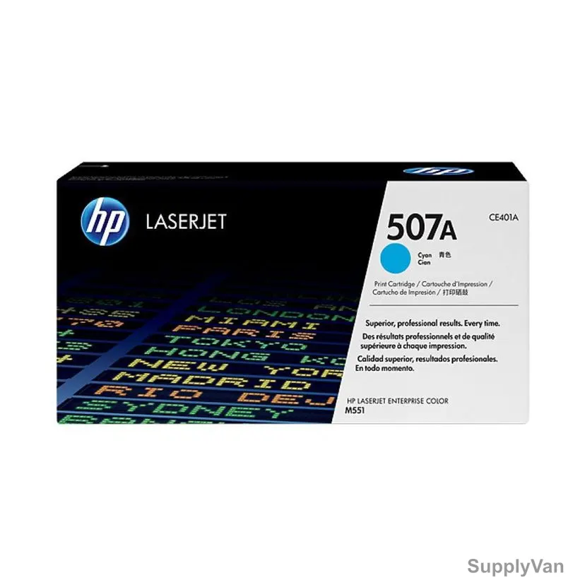 HP Original LaserJet Toner Cartridge, CE401A, 507A, Cyan